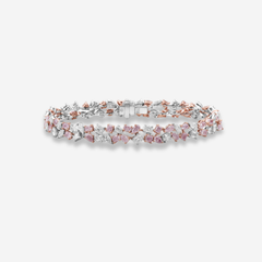 8.9ct Fancy Pink & White Diamond Double Row Bracelet