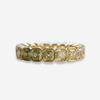 Yellow Asscher Diamond Bezel Eternity Band