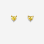 Yellow Heart Diamond Studs