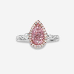 1.51ct Pink Pear Diamond Engagement Ring