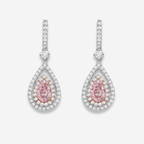 1.00ct Pink Pear Diamond Earrings