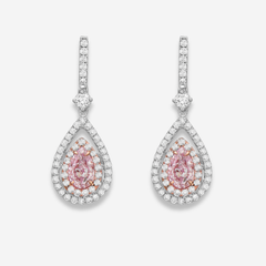 1.00ct Pink Pear Diamond Earrings