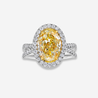 4.53ct Light Yellow Oval Diamond Engagement Ring