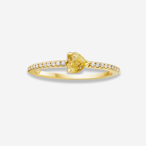 Yellow Heart Diamond Stackable Ring