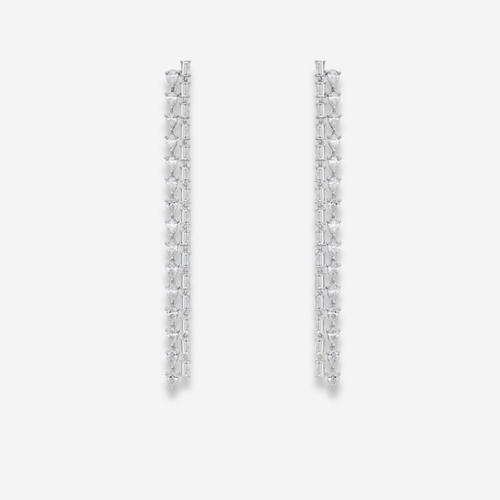 8.30ct White Diamond Drop Earrings