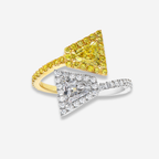 1.20ct Yellow and White Trillion Diamond Ring