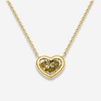 2.27ct Yellow Heart Diamond Bezel Set Pendant Necklace