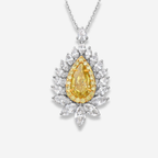 1ct Fancy Intense Yellow Pear Diamond Pendant