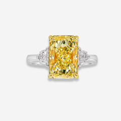 4.02ct Fancy Yellow Radiant Diamond Ring