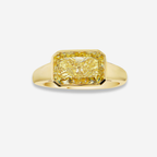 3ct Fancy Light Yellow Bezel Set Diamond Ring