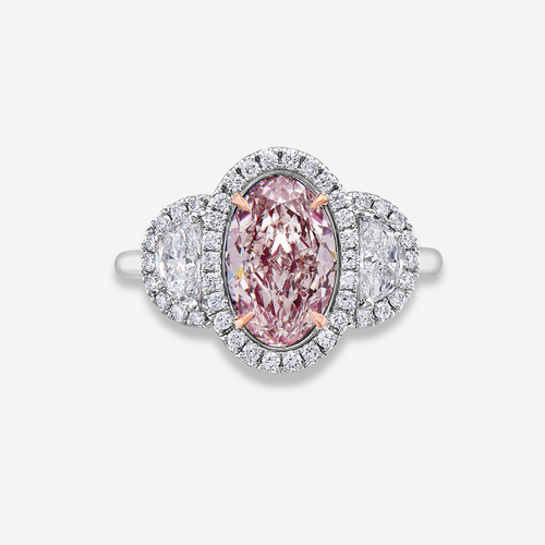 2.06ct Pink Oval Diamond Engagement Ring