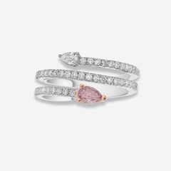 0.90ct Pink Pear Diamond Spiral Ring