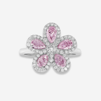 1ct Pink Diamond Flower Ring