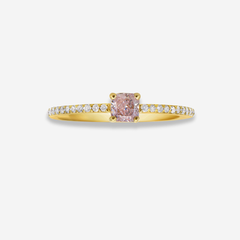 Fancy Light Pink Cushion Diamond Stackable Ring
