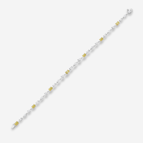 Mixed Yellow and White Diamond Bracelet