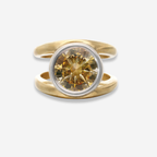 4ct Round Champagne Diamond Ring