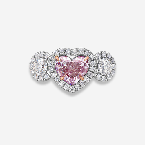 1.37ct Light Pink Heart Diamond Ring