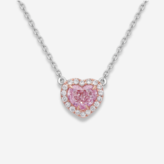 0.70ct Faint Pink Heart Diamond Pendant