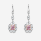 Light Pink Oval Diamond Earrings