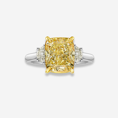 3ct Fancy Light Yellow Cushion Diamond Engagement Ring