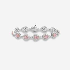 4ct Pink Pear Diamond Halo Bracelet