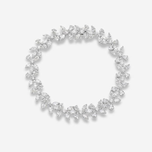 9.81ct White Diamond Flower Bracelet