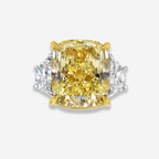 5ct Fancy Light Yellow Cushion Diamond Engagement Ring
