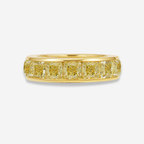 8ct Yellow Cushion Diamond Channel Set Eternity Band