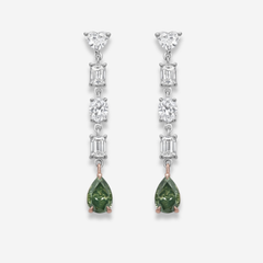 5.13ct Green Diamond Chameleon Earrings