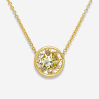 6 Carat Round Bezel Set Yellow Diamond Pendant