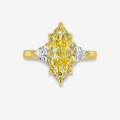 3 Carat Light Yellow Marquise Diamond Engagement Ring