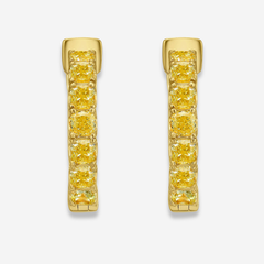 Yellow Diamond Mini Hoop Earrings