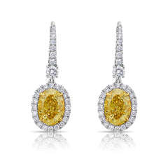 Old money oval diamond earrings. yellow diamond oval earrings. yellow diamond ovals. yellow diamond earrings.