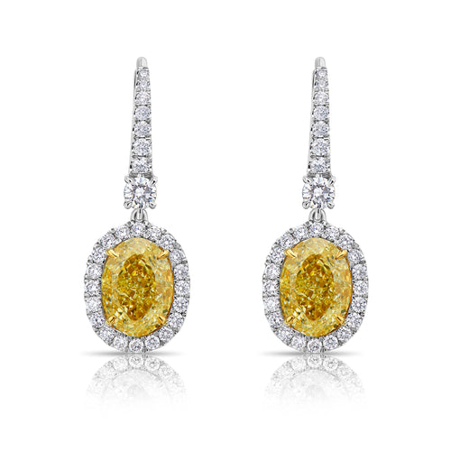 Old money oval diamond earrings. yellow diamond oval earrings. yellow diamond ovals. yellow diamond earrings.