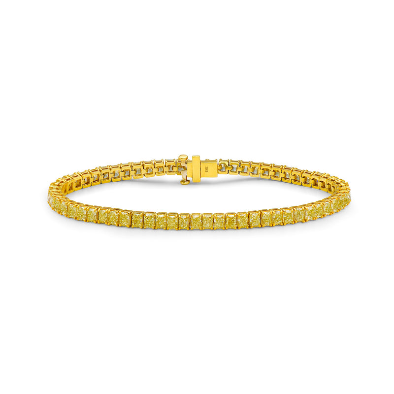 22ct Elongated Radiant Cut Yellow Diamond Tennis bracelet