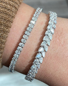 10.48 Carat Total 78 Pear Shape Diamonds D-F Color VVS-VS Clarity Handmade in 18k White Gold