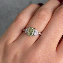 2ct Green Diamond Engagement Ring