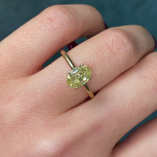 1.50ct Fancy Intense Yellow Oval Diamond - Loose