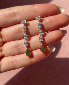 5.13ct Green Diamond Earrings
