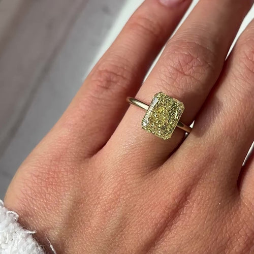 5.07ct Fancy Intense Yellow Elongated Radiant Cut Diamond - Loose
