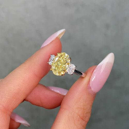 3ct Oval Yellow Diamond Engagement Ring