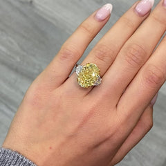 10ct Fancy Yellow Oval Diamond Engagement Ring
