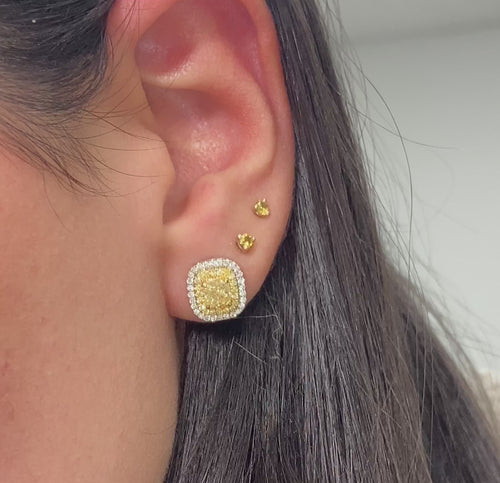2 carat yellow diamond earrings. 2 carat yellow diamond studs