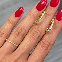 1 Carat Yellow Round Diamond Mini Hoop Earrings