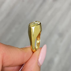 Fancy Yellow Marquise Cut East West Bezel Set Diamond Ring