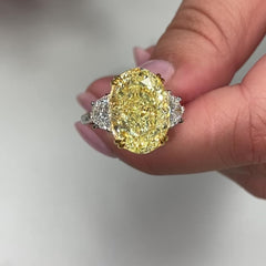 10ct Fancy Yellow Oval Diamond Engagement Ring
