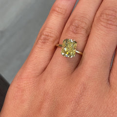4.05ct Fancy Intense Yellow Elongated Radiant Cut Diamond - Loose
