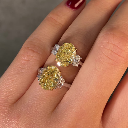 3ct Oval Yellow Diamond Engagement Ring