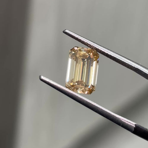 3.55ct Fancy Brown-Yellow Emerald Cut Diamond - Loose