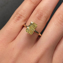 3ct Fancy Intense Yellow Elongated Radiant Cut Diamond - Loose